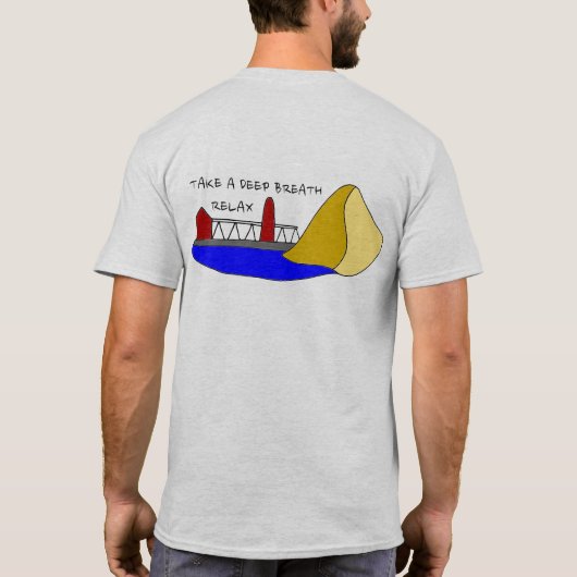 Tai Chi T Shirt mit Leuchtturm und Sanddüne (Rückseite)