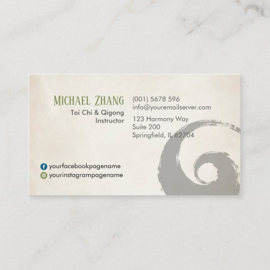 Tai Chi und Qigong - Pakua / Bagua Visitenkarte (Rückseite)