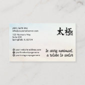 Tai Chi und Qigong - Taijitu-Symbol Visitenkarte (Rückseite)