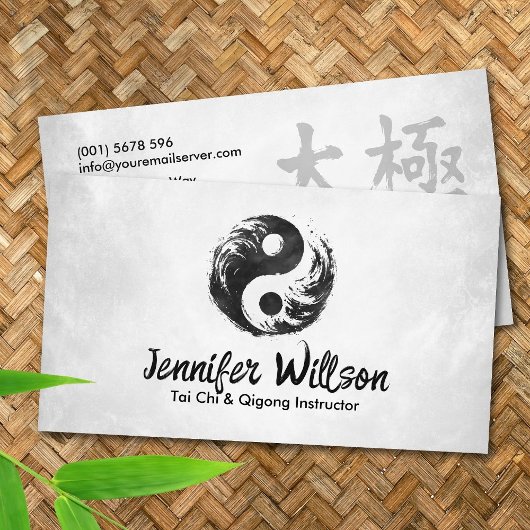 Tai Chi und Qigong - Yin Yang-Symbol Visitenkarte