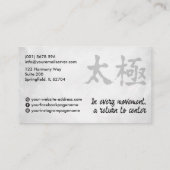Tai Chi und Qigong - Yin Yang-Symbol Visitenkarte (Rückseite)