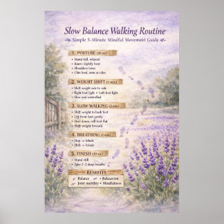 Tai Chi Walking Rustikale Routine-Tabelle | Poster