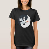 Tai Chi White Crane Yin Yang Qi Gong Chinese White T-Shirt (Vorderseite)