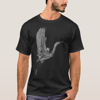 Tai Chi White Flying Crane Qi Gong Illustration T-Shirt