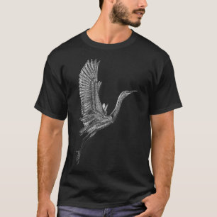 Tai Chi White Flying Crane Qi Gong Illustration T-Shirt