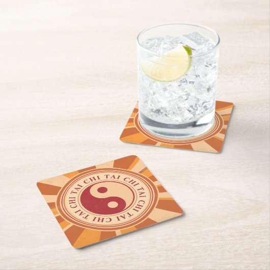 Tai Chi Yang Rechteckiger Pappuntersetzer (Vor Ort)