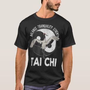 Tai Chi Yin Yang Crane Chinesische Kampfkunst Retr T-Shirt