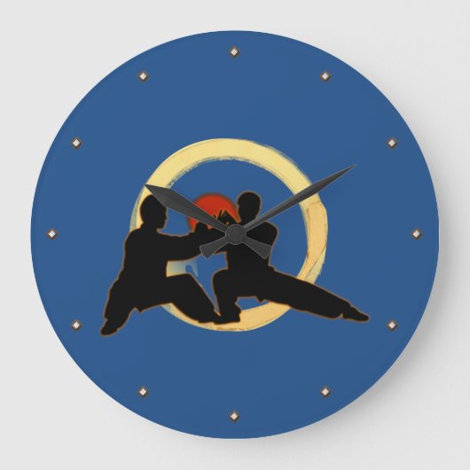 Tai Ji Push Hands Große Wanduhr (Vorderseite)