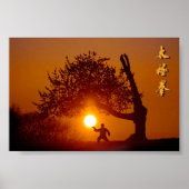 Taichi (Taiji), arbre cerisier soleil couchant Poster (Vorne)