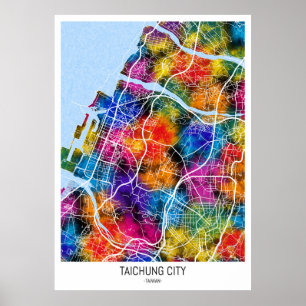 Taichung City Taiwan City Map Poster