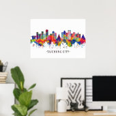Taichung City Taiwan Skyline Poster (Heimbüro)