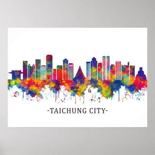 Taichung City Taiwan Skyline Poster (Vorne)