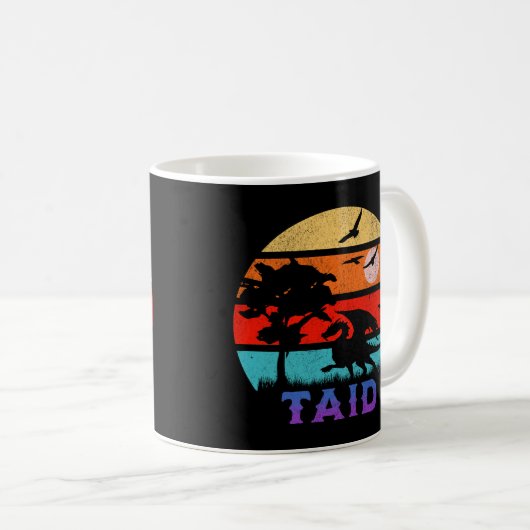 Taid Retro Sunset Dragon Großvater Kaffeetasse (VorderseiteRechts)