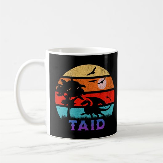 Taid Retro Sunset Dragon Großvater Kaffeetasse (Links)