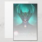 Taidushan Sai Shadow Blue Emerald Light Stationery Briefpapier (Vorne/Hinten)