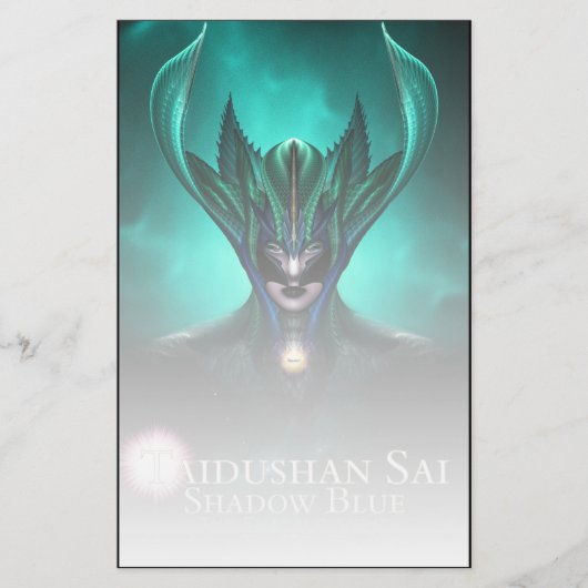 Taidushan Sai Shadow Blue Emerald Light Stationery Briefpapier (Vorderseite)