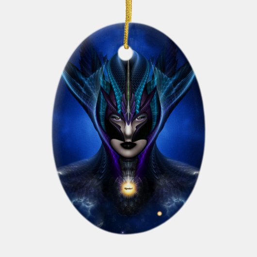 Taidushan Sai Shadow Blue Keramik Oval Ornament (Vorne)