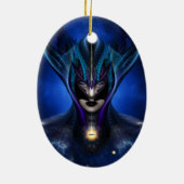 Taidushan Sai Shadow Blue Keramik Oval Ornament (Hinten)