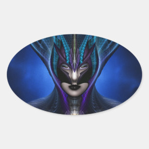 Taidushan Sai Shadow Blue Oval Aufkleber