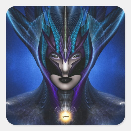 Taidushan Sai Shadow Blue Square Stickers (Vorderseite)