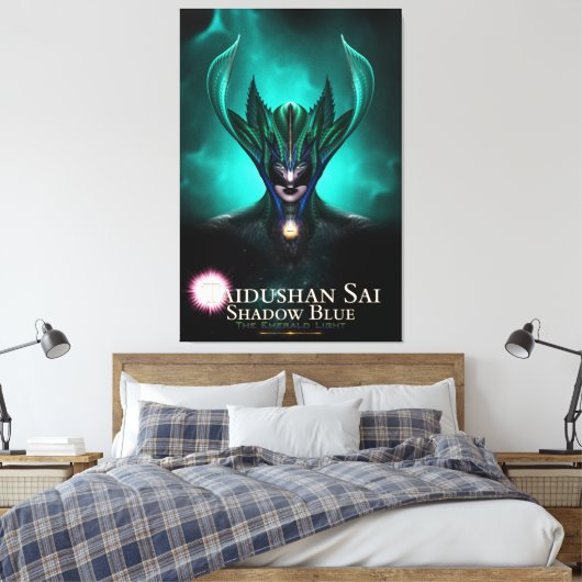 Taidushan Sai Shadow Blue TEL Canvas Print Leinwanddruck (Insitu (Schlafzimmer))