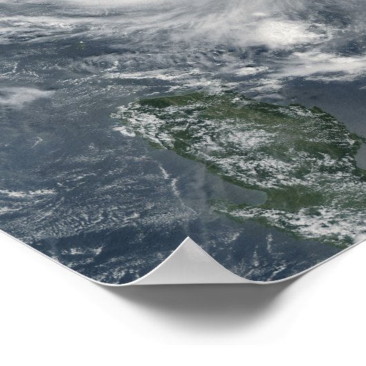 Taifun Longwang nähert sich Taiwan Poster (Ecke)