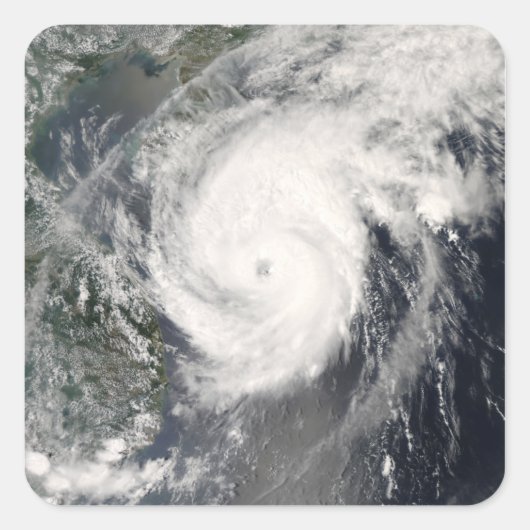 Taifun Neoguri nähert sich China 2 Quadratischer Aufkleber (Vorderseite)