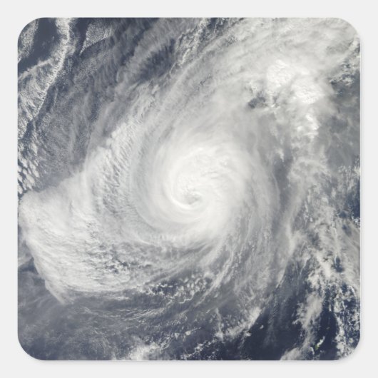Taifun Nida südwestlich von Iwo Jima Quadratischer Aufkleber (Vorderseite)