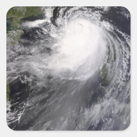 Taifun Nuri nähert sich der China Quadratischer Aufkleber (Vorderseite)