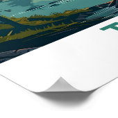 Taiga Forest Illustration Travel Poster (Ecke)