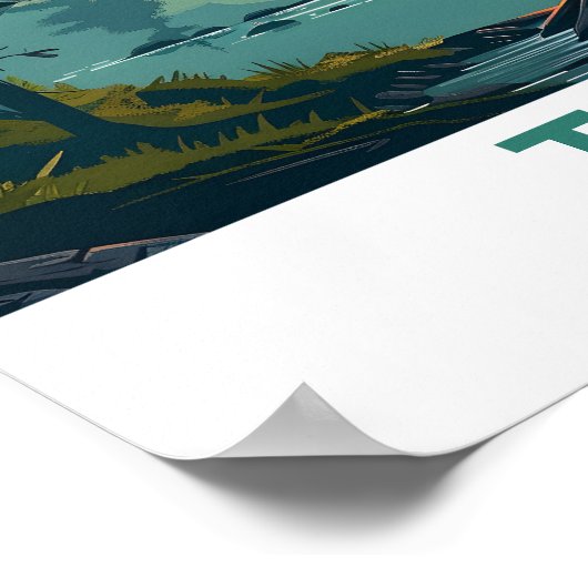 Taiga Forest Illustration Travel Poster (Ecke)