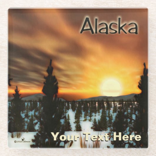 Taiga Sun - Alaska Glasuntersetzer (Vorderseite)