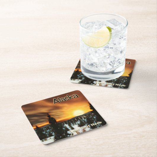 Taiga Sun - Alaska Rechteckiger Pappuntersetzer (Vor Ort)