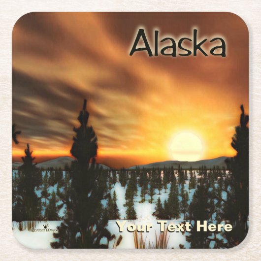 Taiga Sun - Alaska Rechteckiger Pappuntersetzer (Vorderseite)