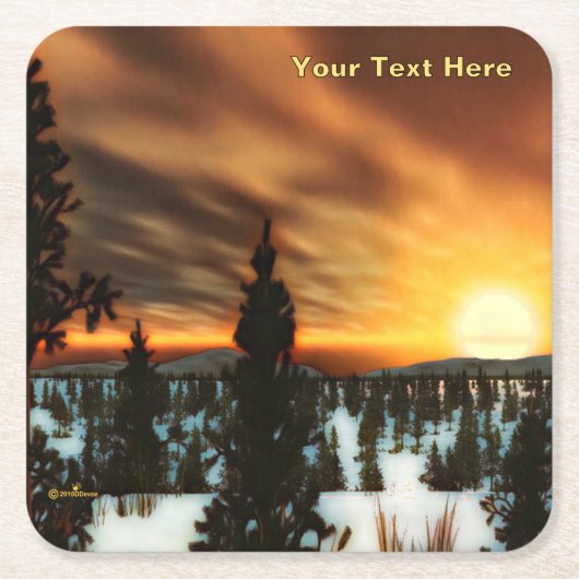 Taiga Sun Rechteckiger Pappuntersetzer (Vorderseite)