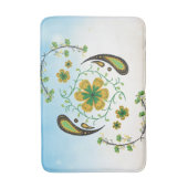 Taiji Flower – Green & Yellow Botanical Art Badematte (Vorderseite Vertikal)