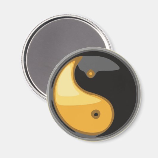 Taijitu_gelb Magnet (Vorderseite/Rückseite)