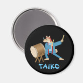 Taiko Drum Cartoon Dog Taiko Drummer Magnet (Vorderseite/Rückseite)