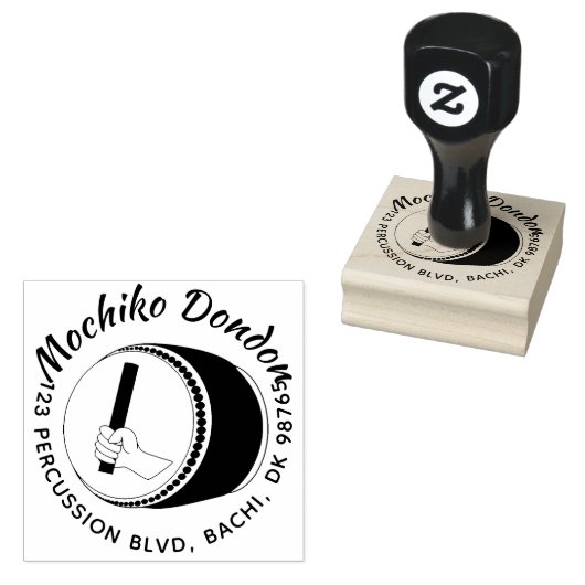 Taiko Drum Geschenke Rücksendeadresse Briefmarke f Gummistempel (Stempel)