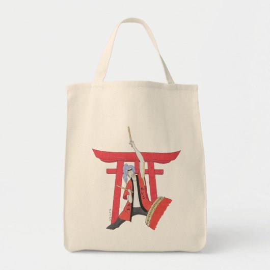 Taiko Drummer Akiko Lebensmittelgeschäft Tote Bag Tragetasche (Vorne)