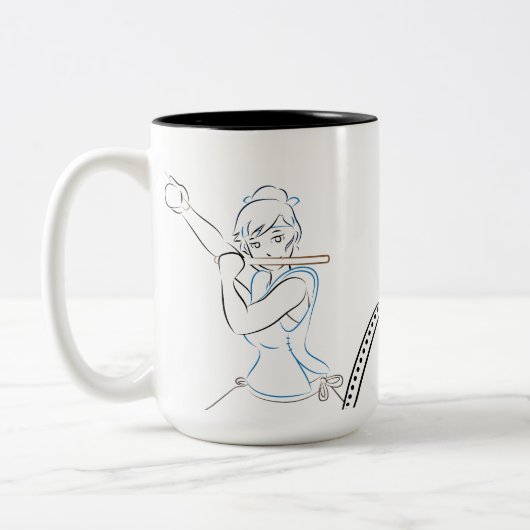 Taiko Geruche mögen fantastisch (Haiku u. Kunst) Zweifarbige Tasse (Links)