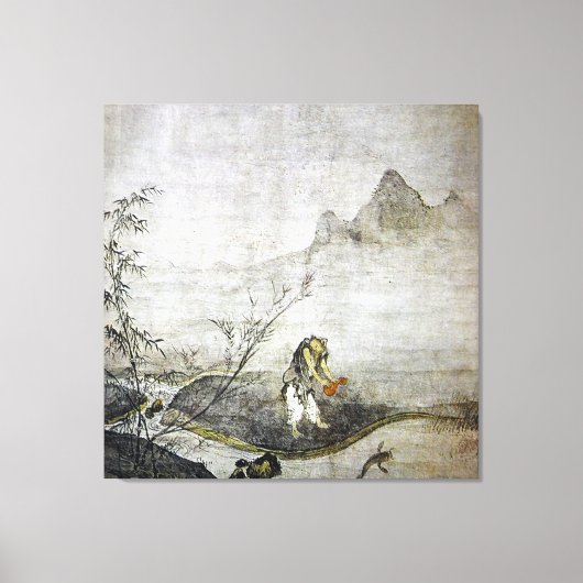 Taikō Josetsu / Catfish mit Gourd / Leinwanddruck (Vorderseite)