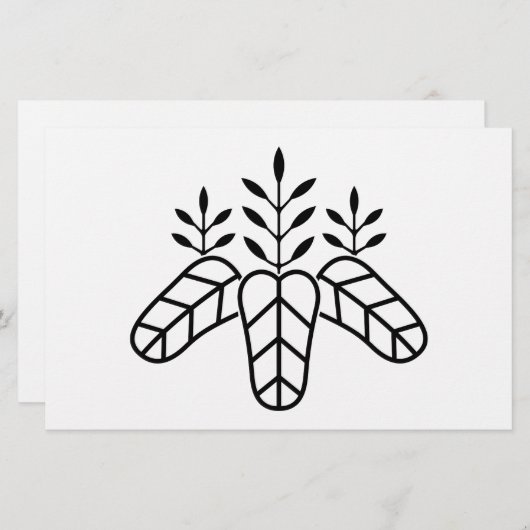 Taiko paulownia briefpapier (Vorne/Hinten)