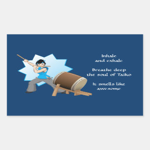 Taiko riecht wie Phantastisch (Art + Haiku) Rechteckiger Aufkleber