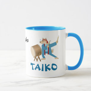 Taiko Trommel-Cartoon-HundTaiko Schlagzeuger Tasse