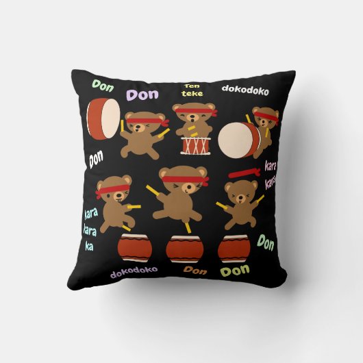 Taiko Trommel-Geschenk-niedliche Bären, die Kissen (Rückseite)