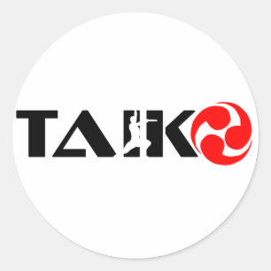 Taiko-Typ (Design 1) Runder Aufkleber