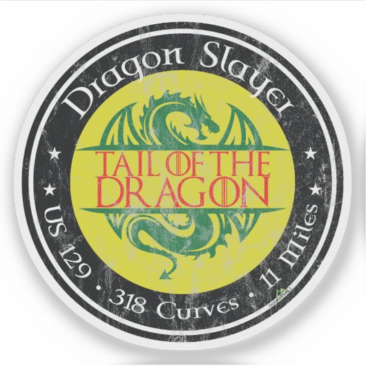 Tail of the Dragon Road US 129 Motorrad 01 Aufkleber (Vorderseite)