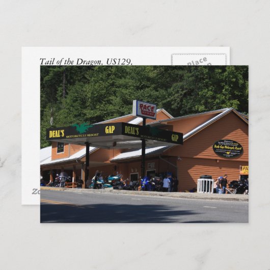 Tail of the Dragon, US129, 11 Meilen, 318 Curves Postkarte (Vorne/Hinten)