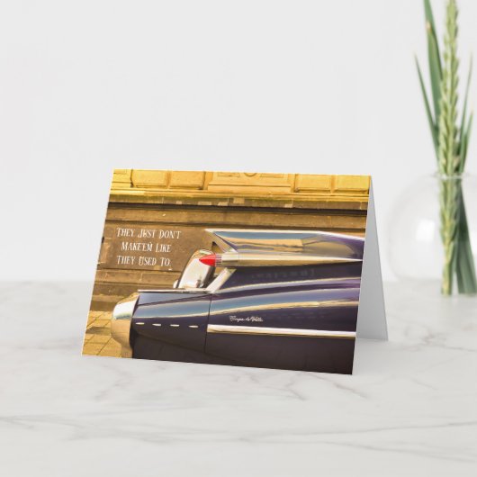 Tailfin Classic Car Cadillac Geburtstagskarte Karte (Vorderseite)